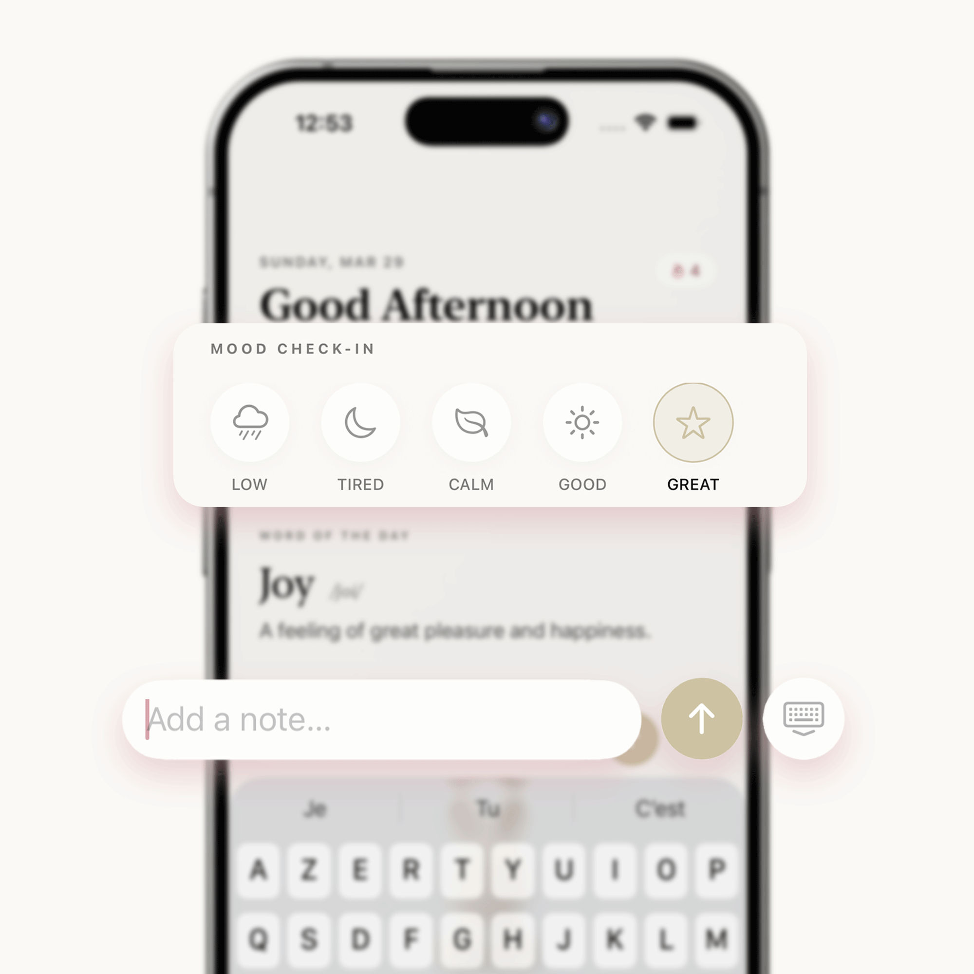 Mood check-in feature