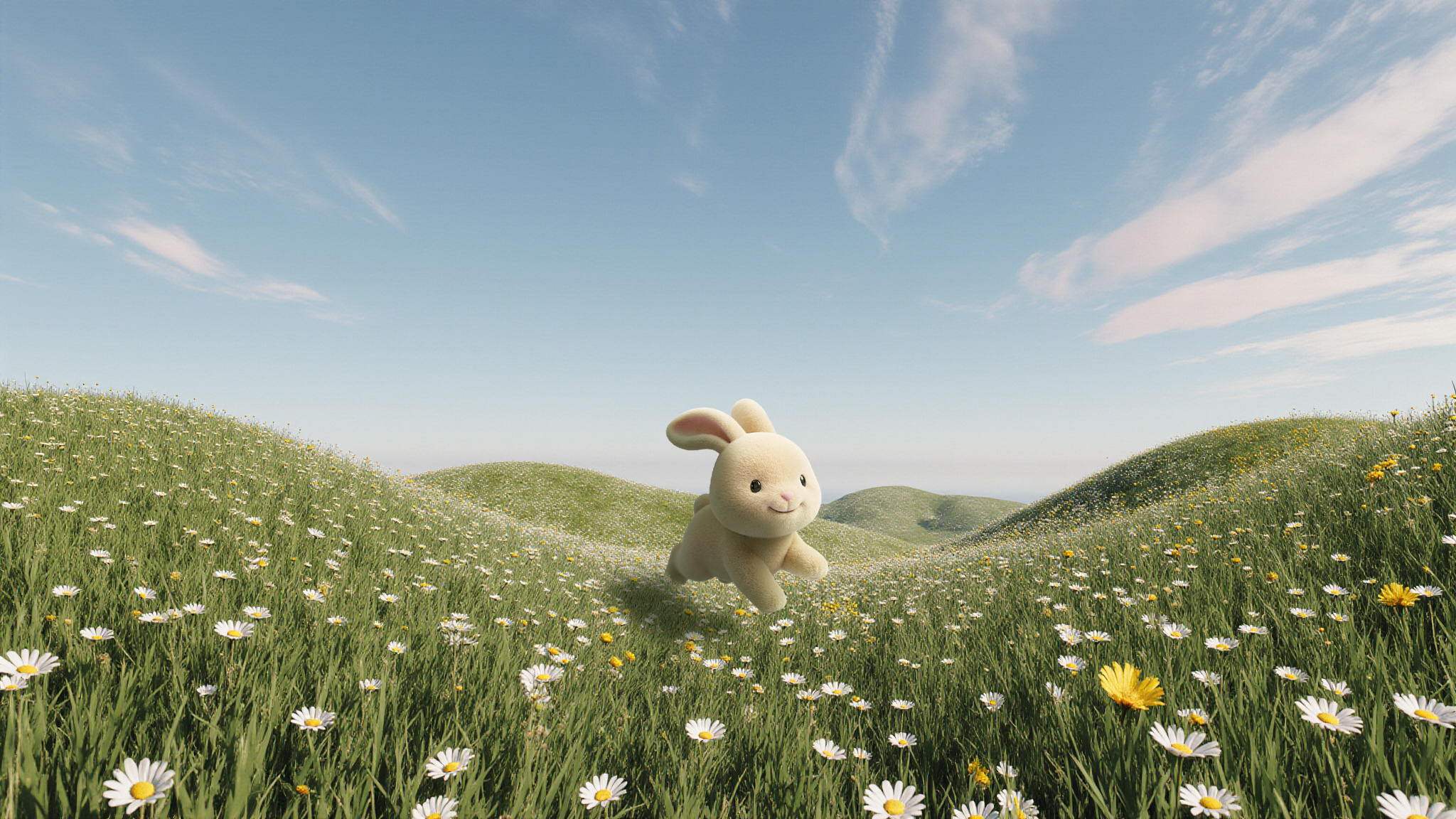 A peaceful meadow with wildflowers